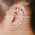 Último diseño elegante elegante aleación rhinestone abrigo clip en los pendientes